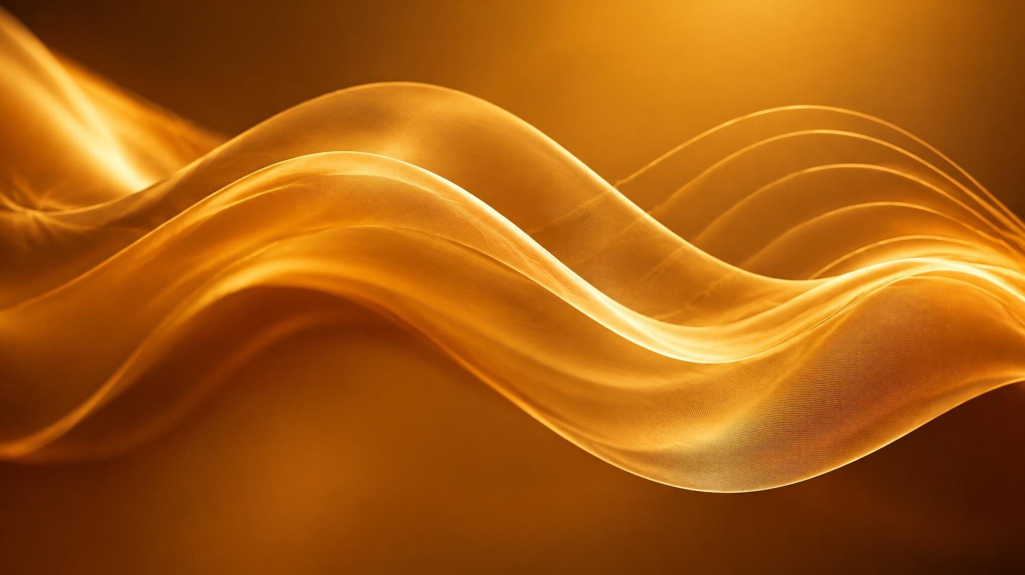 Abstract flowing golden wave pattern representing active listening